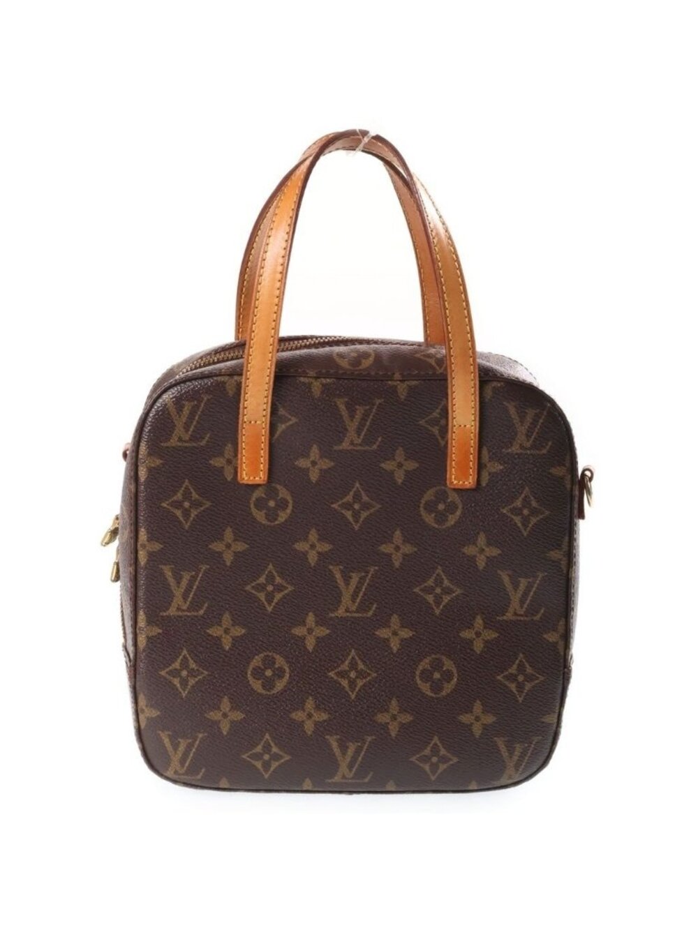 Louis Vuitton Monogram Spontini 2-Way Shoulder Bag Brown Leather Gold